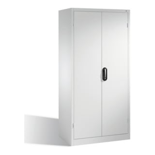 Armoire pour charges lourdes C+P avec portes battantes, 4 tablettes et 3 tiroirs, H1950xL930xP600mm Façade gris clair Corps gris clair