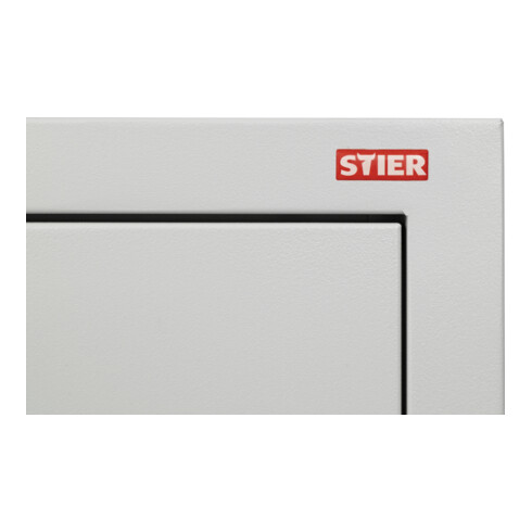 Armoire universelle STIER avec 4 étagères 1800x800x380mm soudées gris clair