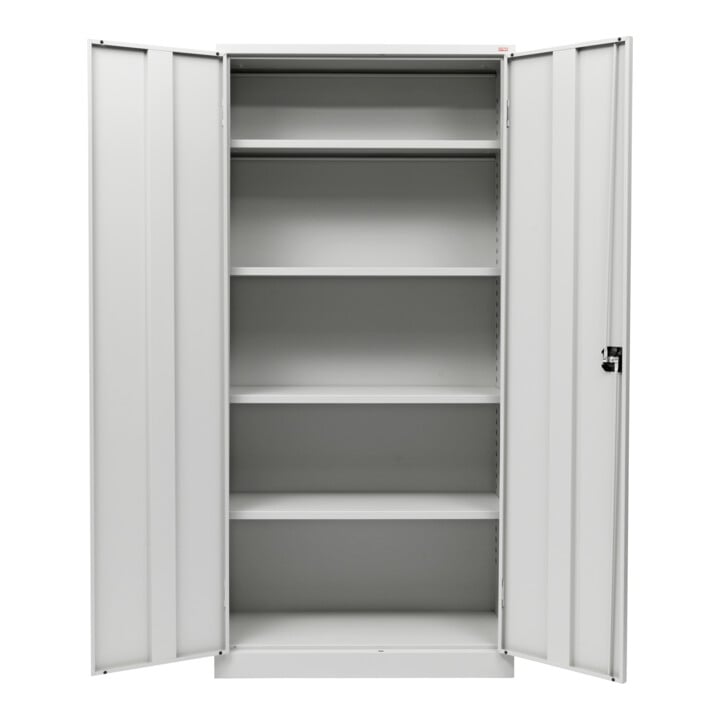 Armoire universelle STIER avec 4 étagères 1800x800x380mm soudées gris clair