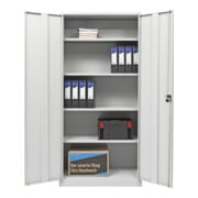 Armoire universelle STIER avec 4 étagères 1800x800x380mm soudées gris clair-5