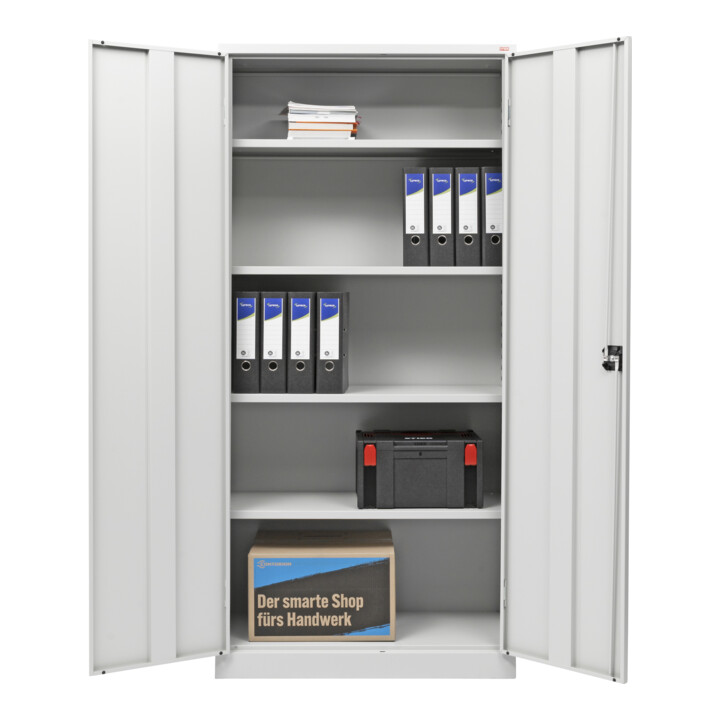 Armoire universelle STIER avec 4 étagères 1800x800x380mm soudées gris clair