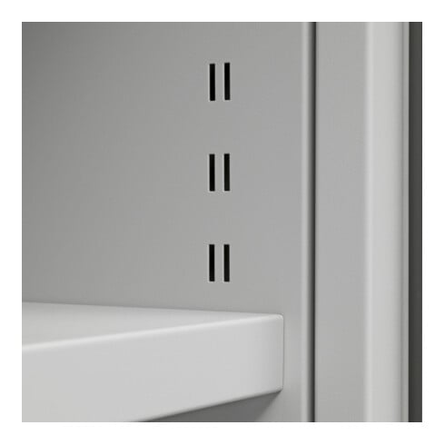 Armoire universelle STIER avec 4 étagères 1800x800x380mm soudées gris clair
