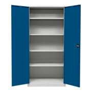 Armoire universelle STIER avec 4 tablettes 1 800x800x380 mm, bleu gentiane, soudée-4
