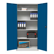 Armoire universelle STIER avec 4 tablettes 1 800x800x380 mm, bleu gentiane, soudée-5
