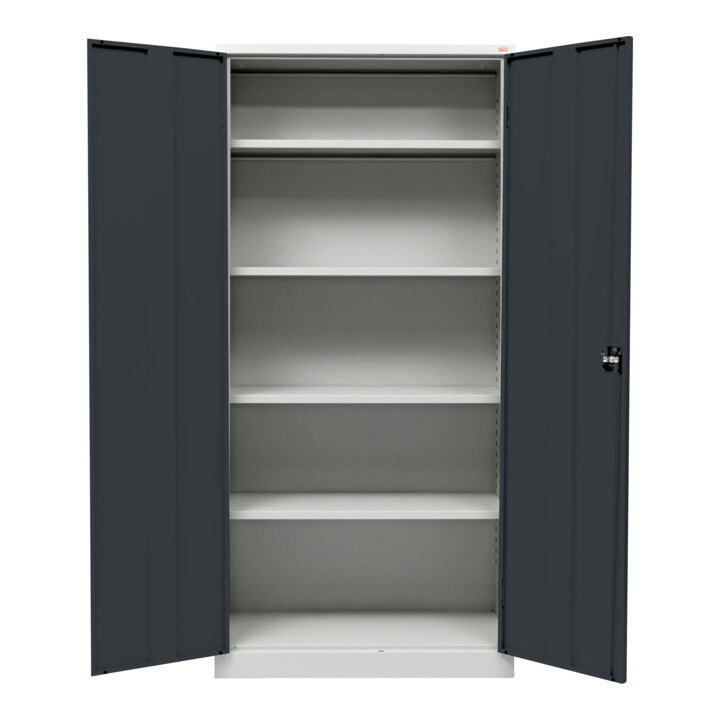 Armoire universelle STIER avec 4 tablettes 1 800x800x380 mm, gris anthracite, soudée