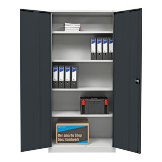 Armoire universelle STIER avec 4 étagères soudées bleu gentiane
