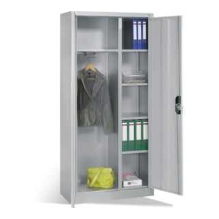 Armoire vestiaire Acurado de C+P avec portes battantes, H1950xL930xP400mm Façade gris clair Corps gris clair