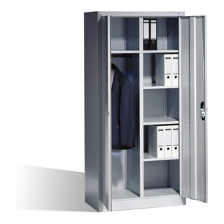 Armoire vestiaire Acurado de C+P avec portes battantes, H1950xL930xP500mm Façade gris clair Corps gris clair