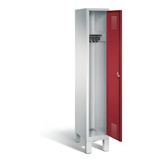 C+P Armoire à vêtements Evolo, H1850 × I320 × P500 mm, façade rubis, corps gris clair (48010-10)