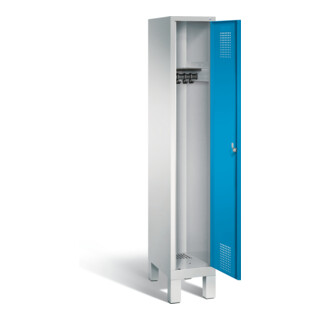 C+P Armoire à vêtements Evolo, H1850×I320×P500 mm, façade bleu clair, corps gris clair (48010-10)