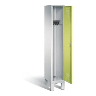 C+P Armoire à vêtements Evolo, H1850×I320×P500 mm, façade vert viride, corps gris clair (48010-10)