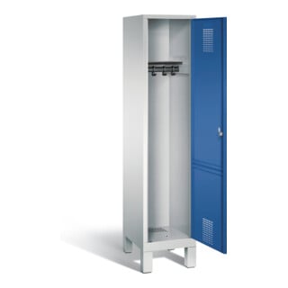 C+P Armoire à vêtements Evolo, H1850×I420×P500 mm, façade bleu gentiane, corps gris clair (48010-12)