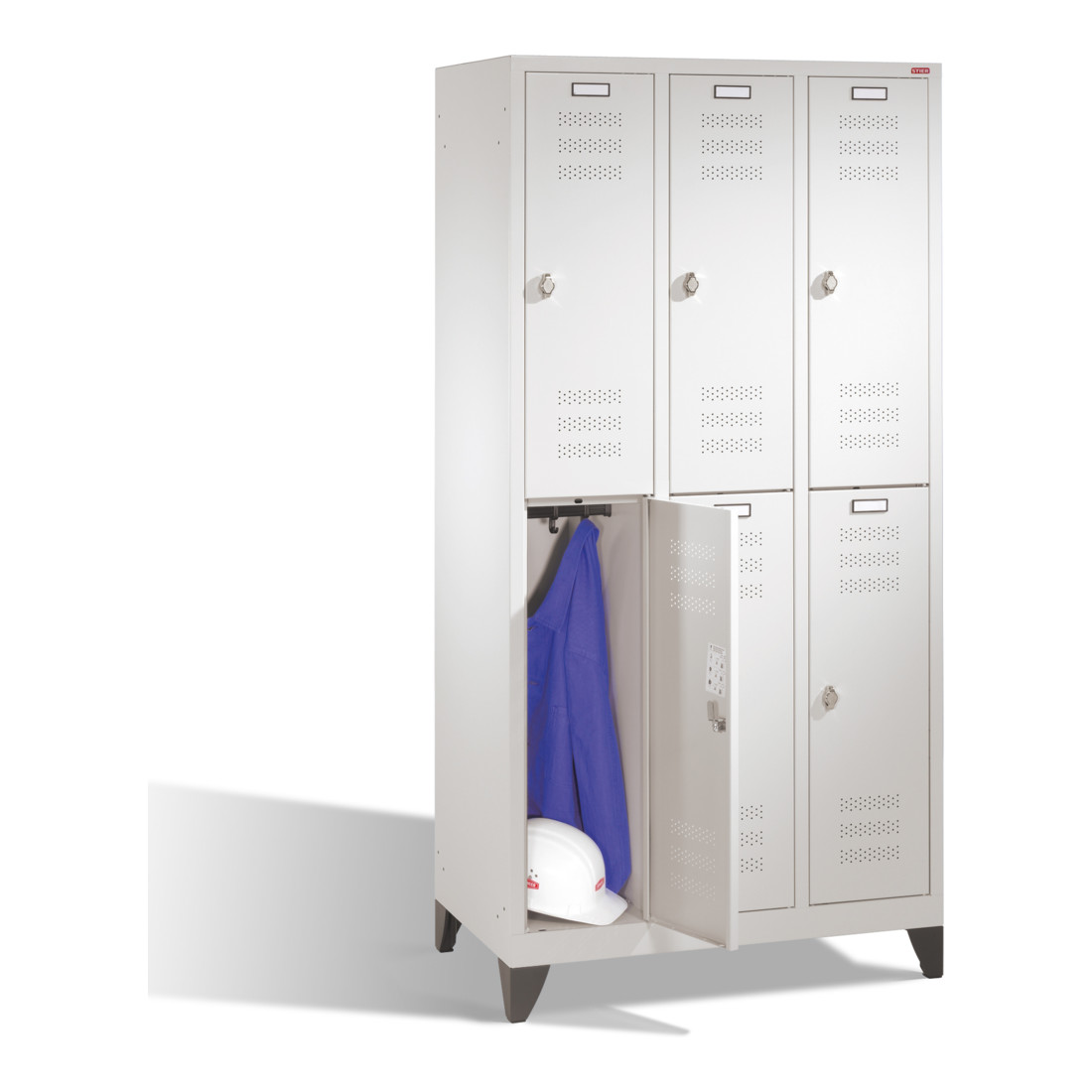 Vestiaire STIER à deux niveaux avec 3 compartiments 1800x900x500mm