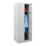 Armoire-vestiaire STIER, 2 compartiments, 1 800x590x500 mm, gris clair-2