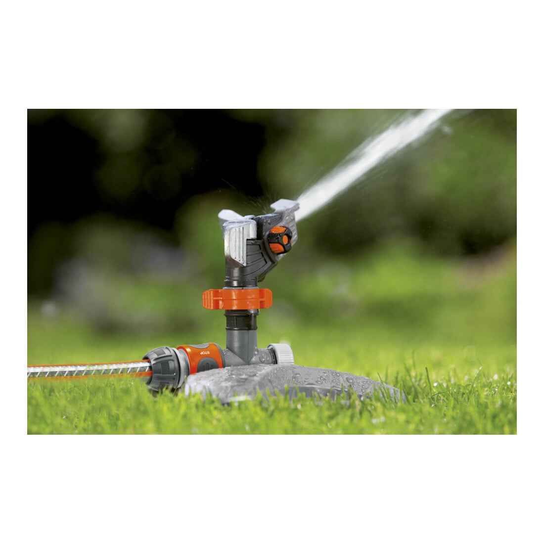Arroseur à impulsions, circulaire et sectoriel GARDENA Premium (sur chariot)