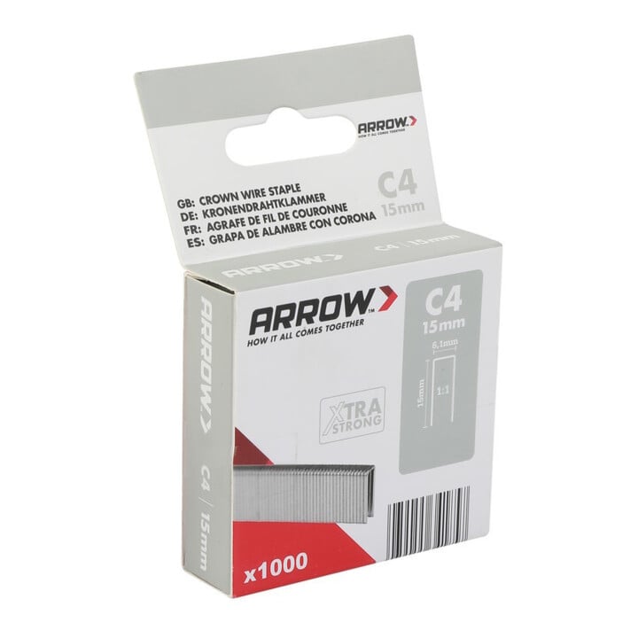 Arrow Fastener Agrafe dos étroit C4