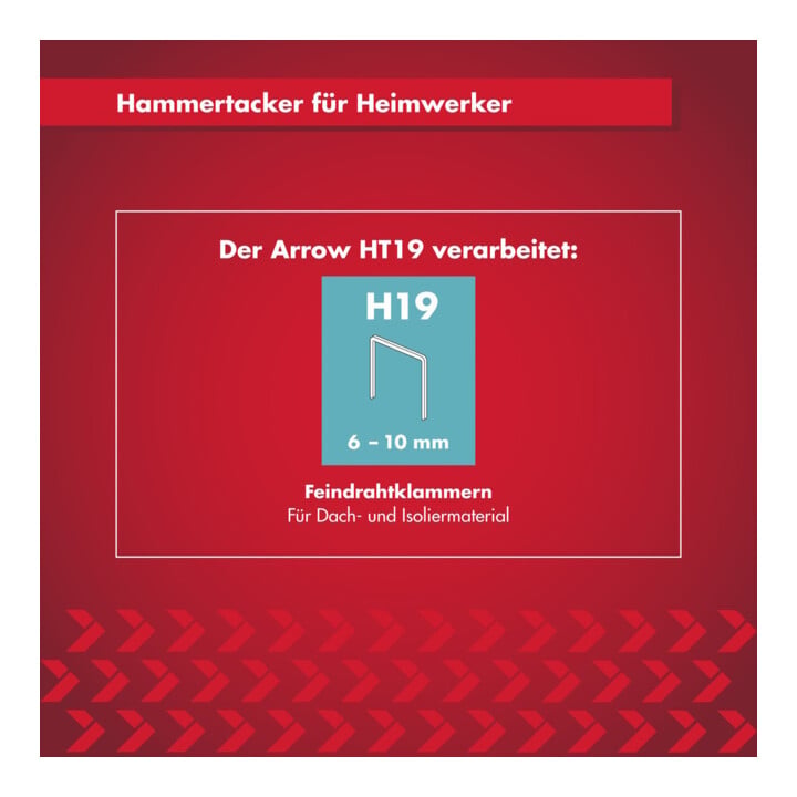 Arrow Fastener Hammertacker HT19 robustes Stahlgehäuse rutschfest
