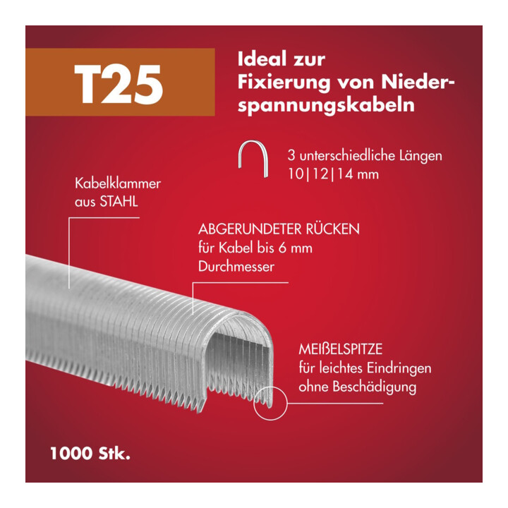 Arrow Fastener Kabelklem T25 verzinkt staal