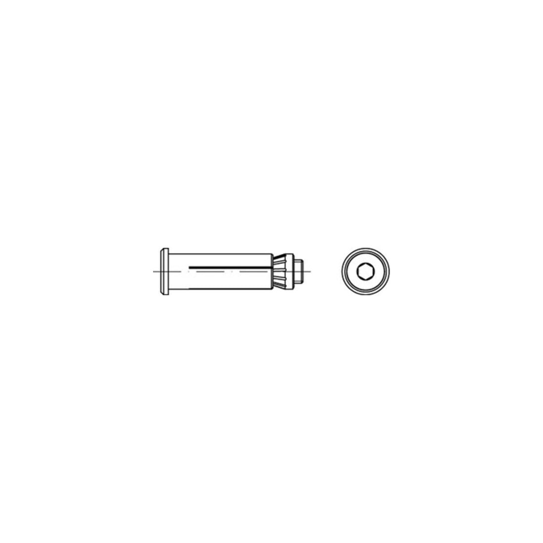 ART 82031 Lindapter Hollo Bolt mit Sechskantschraube, Stahl 10.9