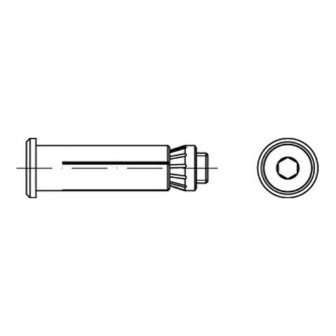ART 82031 Lindapter Hollo Bolt mit Sechskantschraube, Stahl 10.9