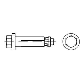 ART 82031 Lindapter Hollo Bolt mit Sechskantschraube, Stahl 8.8