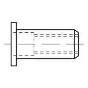 ART 88490 Blindniet-Mutter, Flachkopf, rund, offen, mit Mehrbereichsschaft, Stahl