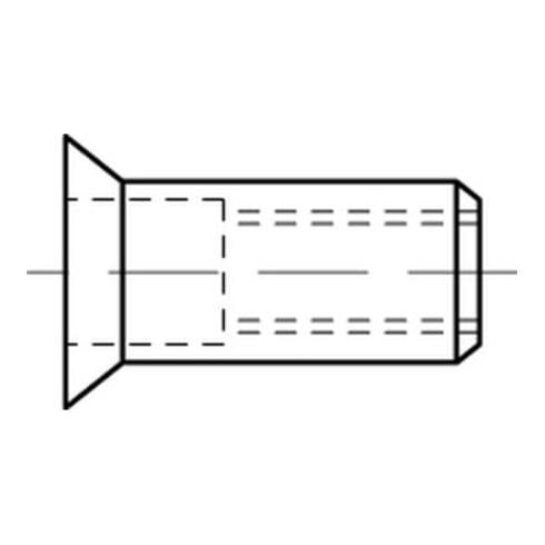 ART 88491 Blindniet-Mutter, Senkkopf, rund, offen, mit Mehrbereichsschaft, Aluminium