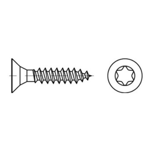 ART 89098 Spanplattenschrauben Senkkopf CE St. 3,5 x 40 -T15 gal ZnC gal ZnC S