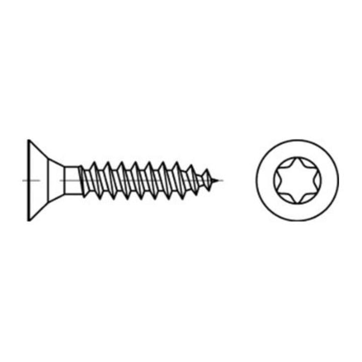 ART 89098 Spanplattenschrauben Senkkopf CE St. 3,5 x 40 -T15 gal ZnC gal ZnC S
