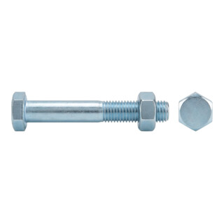 ART 89601 Baubolzen mit Mutter CE 4.8, Stahl, galvanisch verzinkt