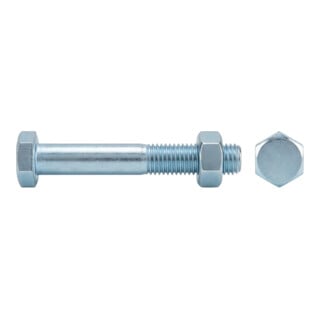 ART 89601 Baubolzen mit Mutter CE 4.8 M 12 x 240 galv. verzinkt gal Zn FS