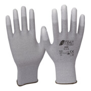 AS-Arbeitsschutz Handschuhe Gr.L grau/weiß Nylon-Carbon m.Polyurethan EN 388,EN 16350 Kat.II