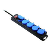 as-Schwabe Bloc multiprises professionnel 5 prises, bleu