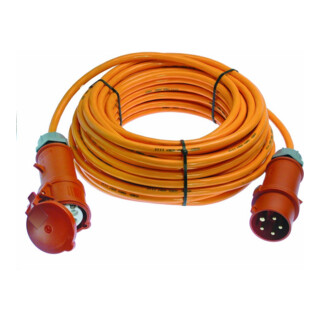 as-Schwabe Câble de rallonge CEE 16A, 25m H07BQ-F5G2,5 orange 400V