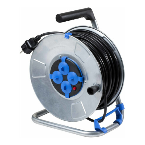 as-Schwabe Enrouleur de câble métallique 50m, IP20, H05RR-F3G1,5