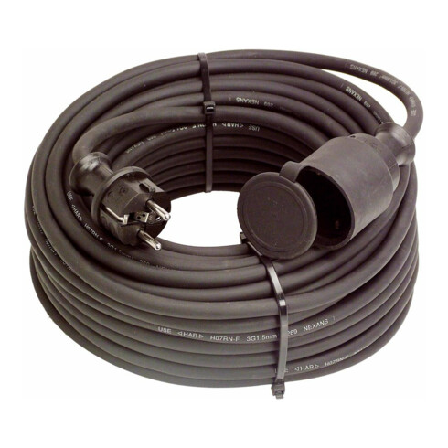 as-Schwabe Rallonge de câble en caoutchouc 50m, IP44, H07RN-F3G1,5