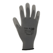 Asatex Handschuhe PU grau Nylon Feinstrick mit Strickbund