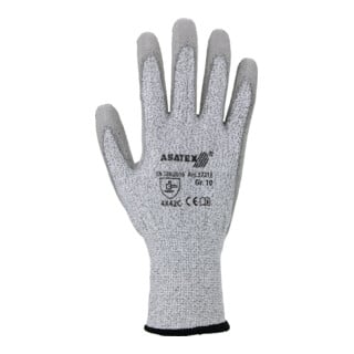 Asatex Schnittschutzhandschuh EN388 Kat.II,Level 5 Gr.9 PU-Beschicht. grau/grau 10 PA