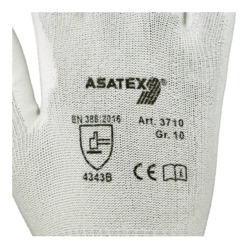 Asatex Schnittschutzhandschuhe weiß PU-teilbeschichtet mit Schnittschutz Level 3