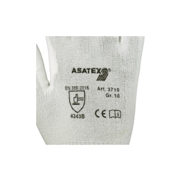 Asatex Schnittschutzhandschuhe Gr. 6 weiß PU-teilbeschichtet m.Schnittschutz Level 3