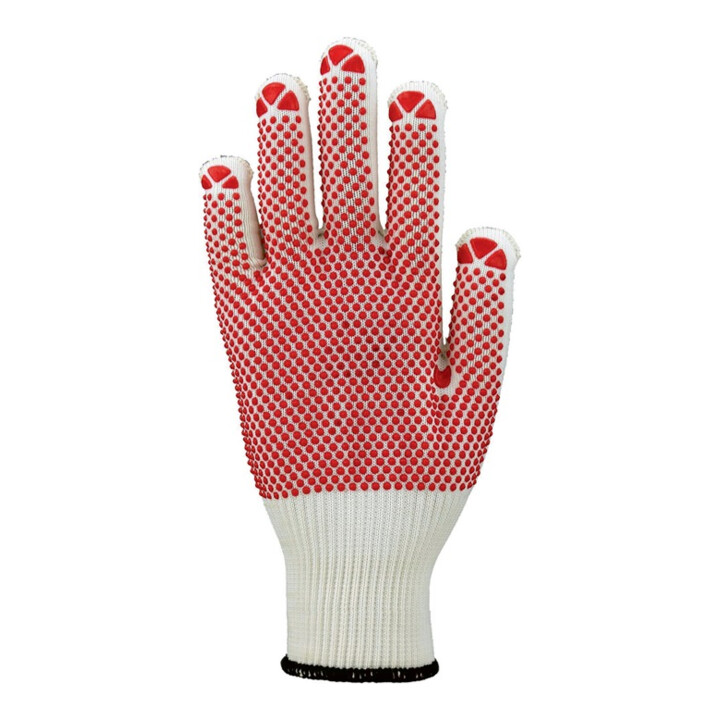 Asatex Strickhandschuh Gr. 10 Polyester/Baumwolle einseitig rot benoppt