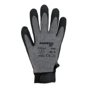 Asatex Strickhandschuhe PVC-beschichteter Strickbund mit Klettverschluss grau