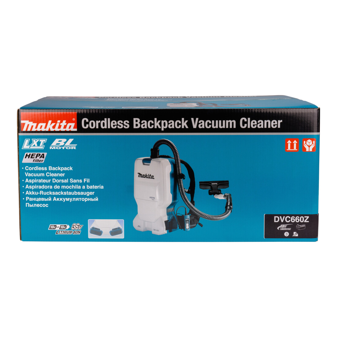Aspirateur à dos Makita sans fil 2x18V (sans batterie, sans chargeur)