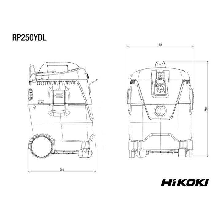 Aspirateur eau et poussière HiKOKI RP250YDL (Classe L)