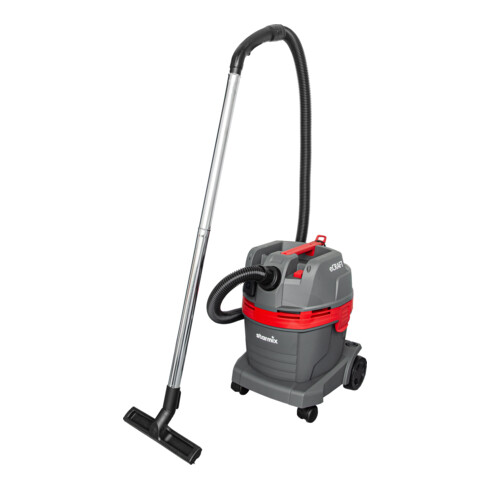 Aspirateur multi-usages Starmix (eau/sec) avec cuve de 22l et prise de courant pour les travaux à faible émission de poussière avec nettoyage du filtre PressClean