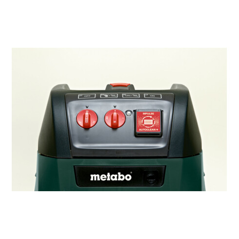 Aspirateur universel Metabo ASR 35 H ACP avec vibration électromagnétique et mesure de la différence de pression ; boîte en carton
