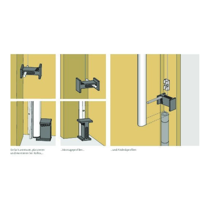 ASSA ABLOY Anreißhilfe Kunststoff schwarz