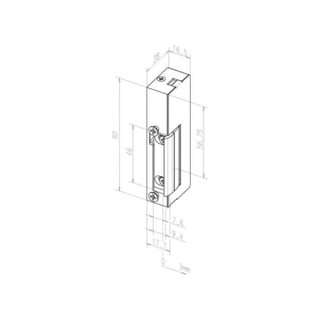 Assa Abloy effeff ouvre-porte sans gâche 19E DIN G/D s.s.