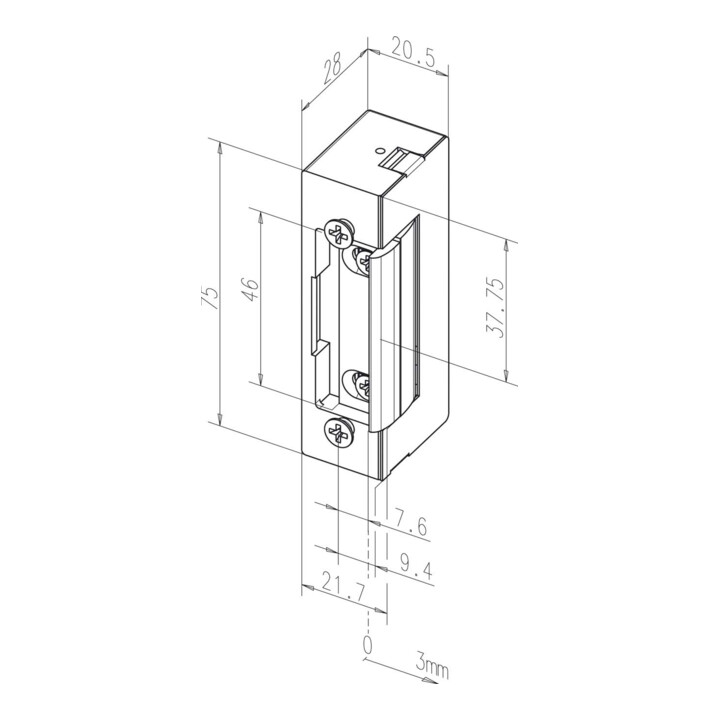 ASSA ABLOY Elektro-Türöffner Fafix 12V 37 ohne Stulp
