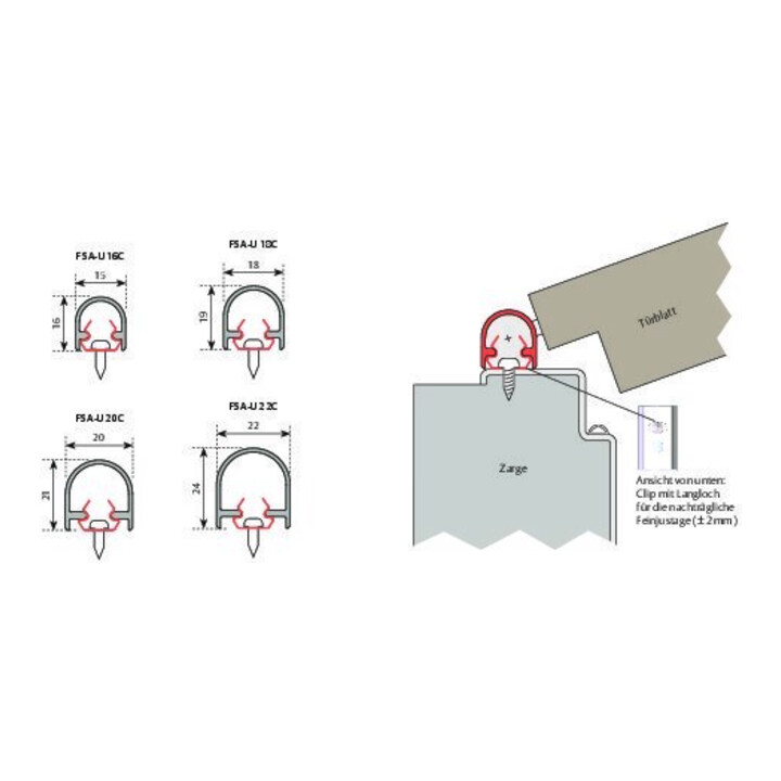 ASSA ABLOY FSA 8100 U16-Clip EV1 eloxiert 1755 mm